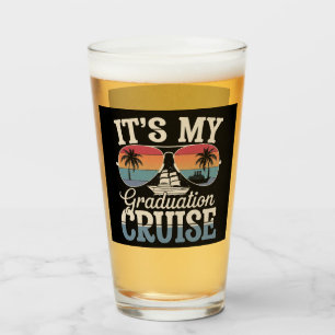 It's My Graduation Cruise Graduate Trip Ship Retro Glass