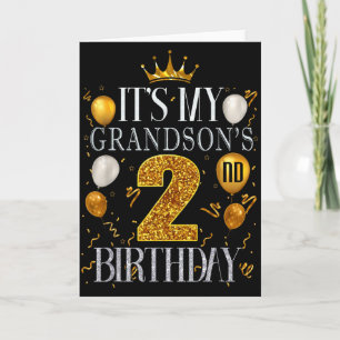 Its My Grandsons 2nd Birthday Happy Birthday 2 Yea Card