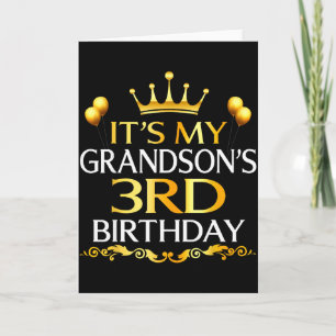 Its My Grandsons 3rd Birthday Happy Birthday 3 Yea Card