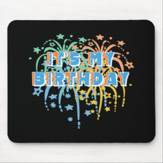 It's My Happy Birthday Unisex Fireworks Colourful Mouse Pad