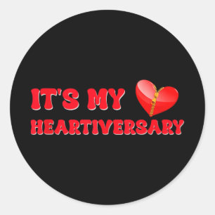 Its My Heartiversary Chd Awareness Hearts Diseases Classic Round Sticker