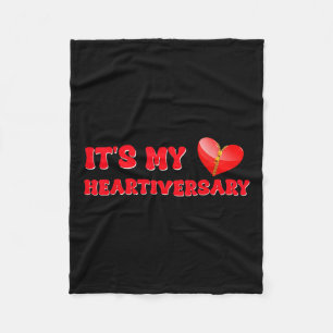 Its My Heartiversary Chd Awareness Hearts Diseases Fleece Blanket
