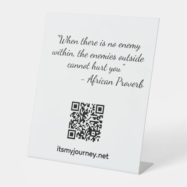 It's My Journey Pedastal Pedestal Sign (Front)