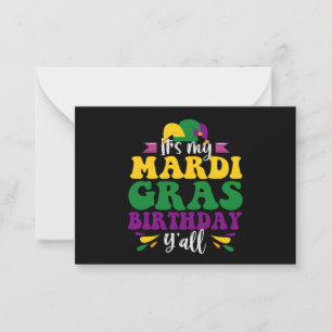 It's My Mardi Gras Birthday Y'all Funny Carnival Card
