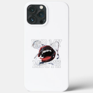 It's My Mouth Edgy Glitch Halftone Lips iPhone 13 Pro Max Case