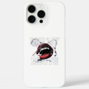 It's My Mouth Edgy Glitch Halftone Lips iPhone 16 Pro Max Case