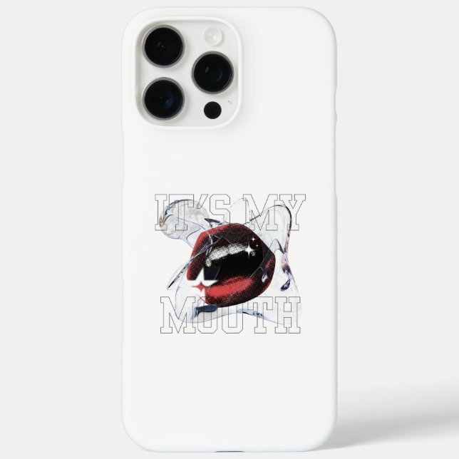 It's My Mouth Edgy Glitch Halftone Lips Case-Mate iPhone Case (Back)
