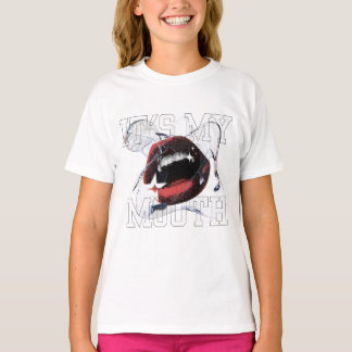 It's My Mouth Edgy Glitch Halftone Lips T-Shirt