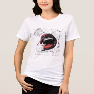 It's My Mouth Edgy Glitch Halftone Lips T-Shirt Tri-Blend Shirt
