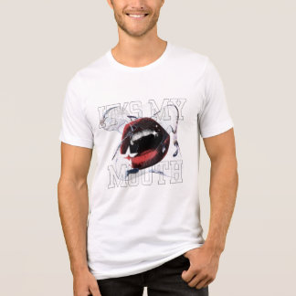 It's My Mouth Edgy Glitch Halftone Lips T-Shirt Tri-Blend Shirt
