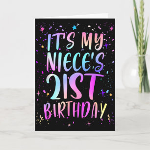 Its My Nieces 21st Birthday Colorful Happy 21 Year Card