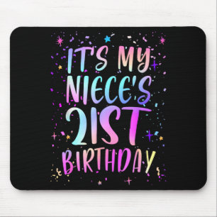 Its My Nieces 21st Birthday Colorful Happy 21 Year Mouse Pad