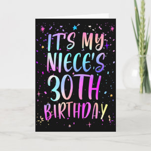Its My Nieces 30th Birthday Colorful Happy 30 Year Card