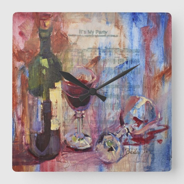 It's My Party Square Wall Clock (Front)