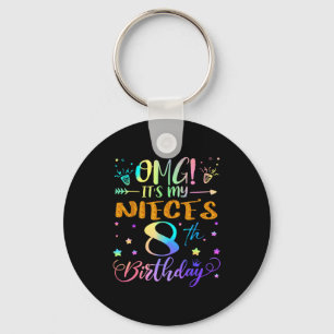 Its My Sisters 8th Birthday Happy Birthday 8 Years Keychain