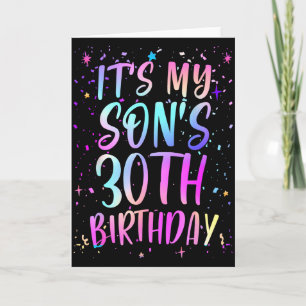 Its My Sons 30th Birthday Colorful Happy 30 Years Card