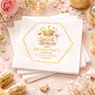 its my sweet sixteen 16 th birthday napkin