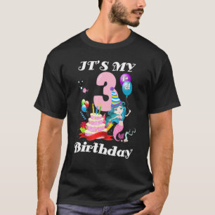 It's My Third Birthday Mermaid Three Year Old Girl T-Shirt