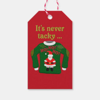 It's Never Tacky Cute Christmas Sticker Gift Tags