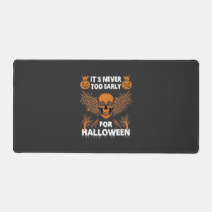 Its Never Too Early Halloween Skull Vine Wings_1 Desk Mat