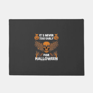 Its Never Too Early Halloween Skull Vine Wings_1 Doormat