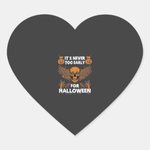 Its Never Too Early Halloween Skull Vine Wings_1 Heart Sticker