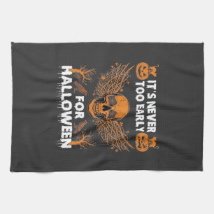 Its Never Too Early Halloween Skull Vine Wings_1 Kitchen Towel