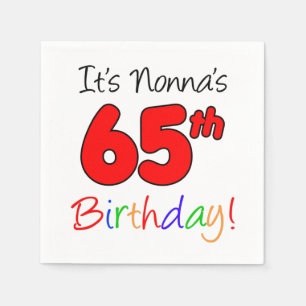 It's Nonna's 65th Birthday Fun Napkins