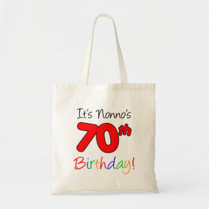 It's Nonno's 70th Birthday Fun and Colourful Tote Bag