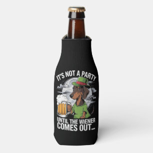 It's Not A Party Until Dachshund Irish Beer Wiener Bottle Cooler