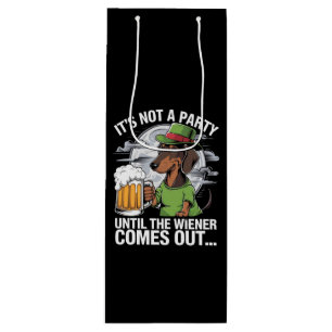 It's Not A Party Until Dachshund Irish Beer Wiener Wine Gift Bag