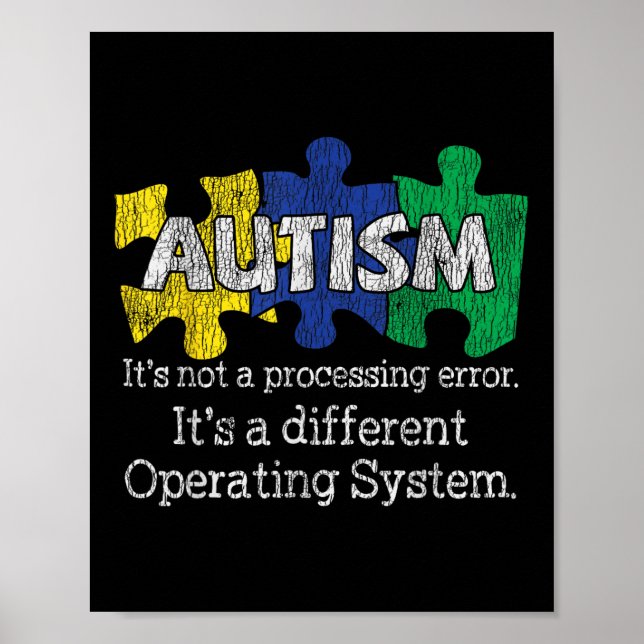 Its Not A Processing Error Autistic Kids Autism Aw Poster (Front)