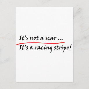 It's not a scar ... It's a racing stripe! Postcard