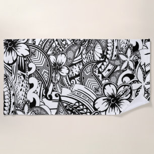 It's Not Always Black Or White Polynesian Tattoos Beach Towel