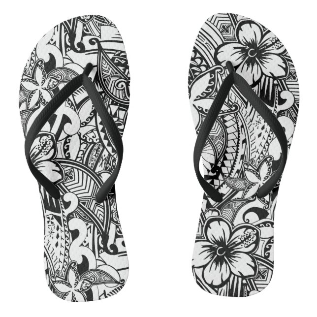 It's Not Always Black Or White Polynesian Tattoos Flip Flops (Footbed)