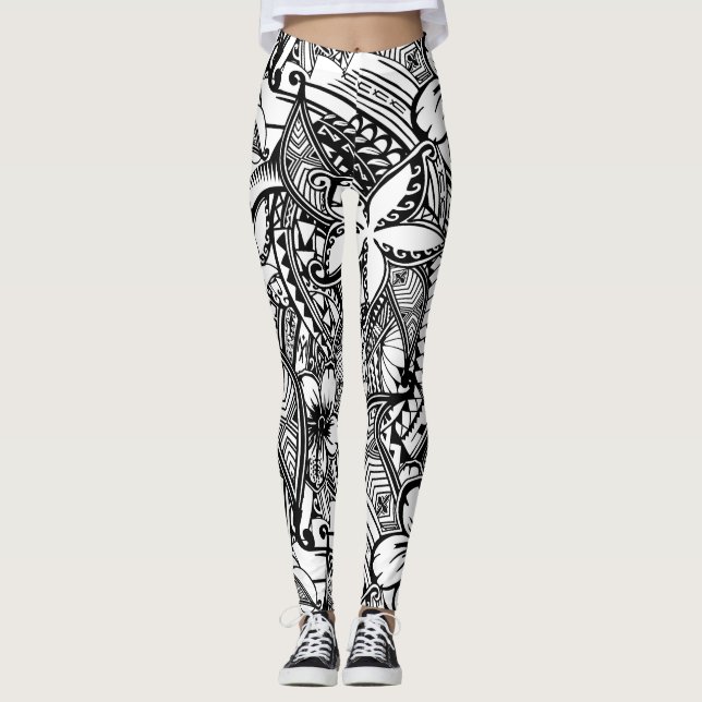 It's Not Always Black Or White Polynesian Tattoos Leggings (Front)