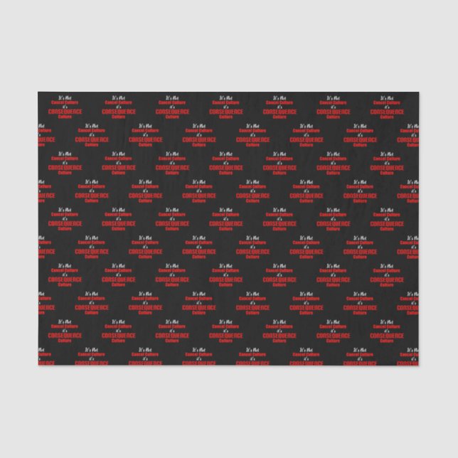 It's Not Cancel Culture It's Consequence Culture  Tissue Paper (Front)