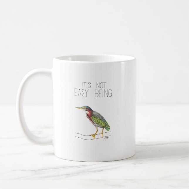 It's Not Easy Being Green (Green Heron) Coffee Mug (Left)