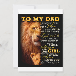 It's Not Easy For A Man To Raise A Child - To Dad  Invitation
