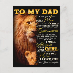 It's Not Easy For A Man To Raise A Child - To Dad  Postcard