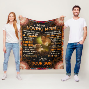 It's Not Easy For A Woman Raise A Child Son To Mom Fleece Blanket