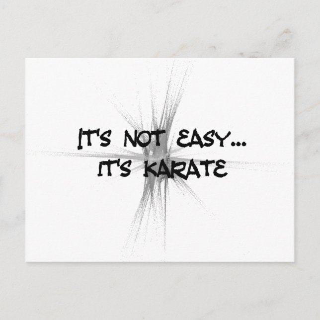 It's Not Easy - Karate Grey Postcard (Front)