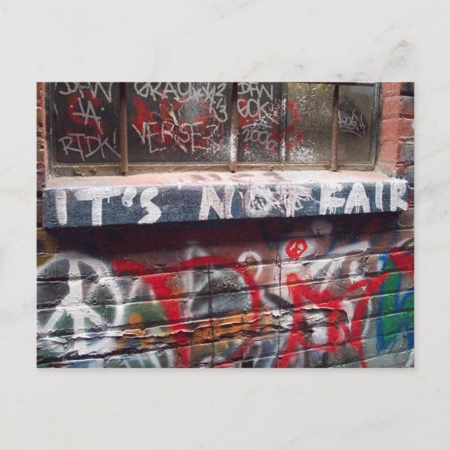 It's not fair postcard (Front)