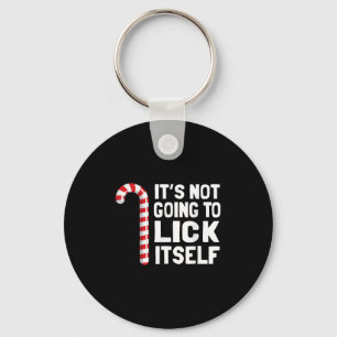 It's Not Going To Lick Itself Christmas Candy Cane Keychain