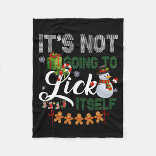 It's Not Going To Lick Itself Snowman Fleece Blanket