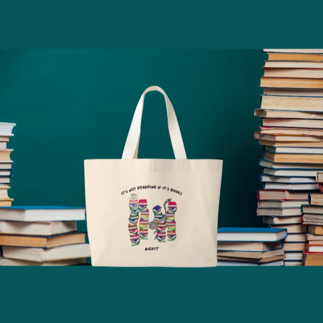 It's not hoarding if it's books right large tote bag (Creator Uploaded)