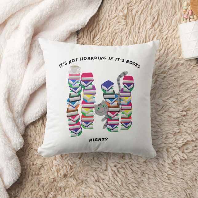 It's not hoarding if it's books right throw pillow (Blanket)