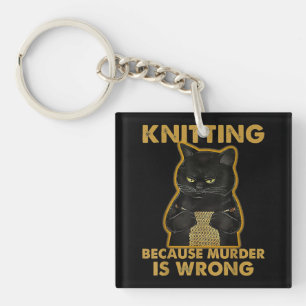 It's Not Hoarding If It's Yarn Knitting Lover Knit Keychain