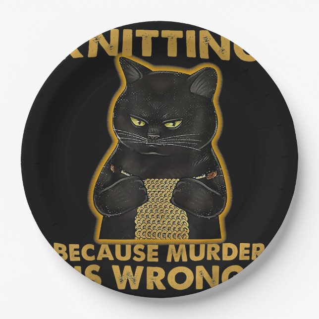 It's Not Hoarding If It's Yarn Knitting Lover Knit Paper Plate (Front)