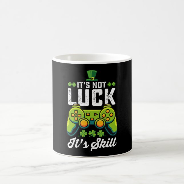 It's Not Luck It's Skill Gaming St Patrick's Day Coffee Mug (Center)